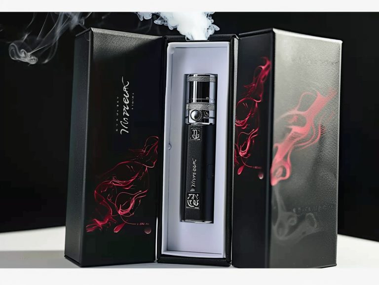 Luxurious Vape Kit Packaging with Red Smoke Accents