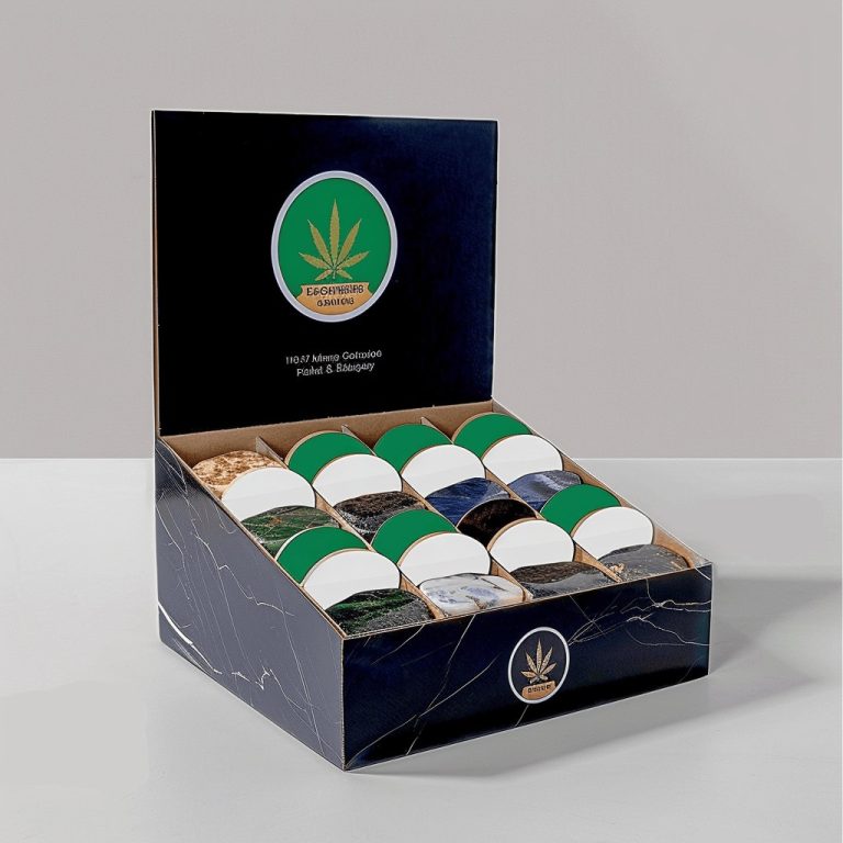 Navy-Blue Cardboard Display Box for Cannabis Products