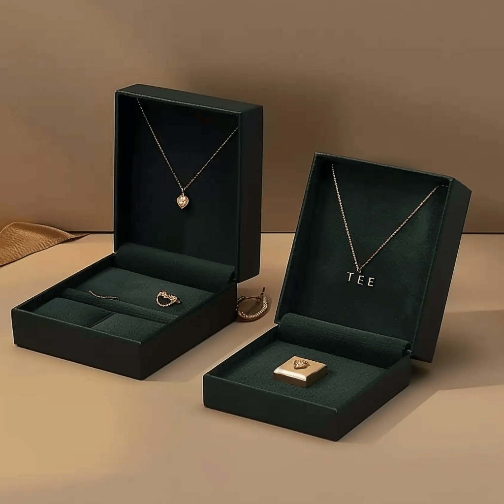 Elegant jewelry boxes with soft interior for necklaces and rings
