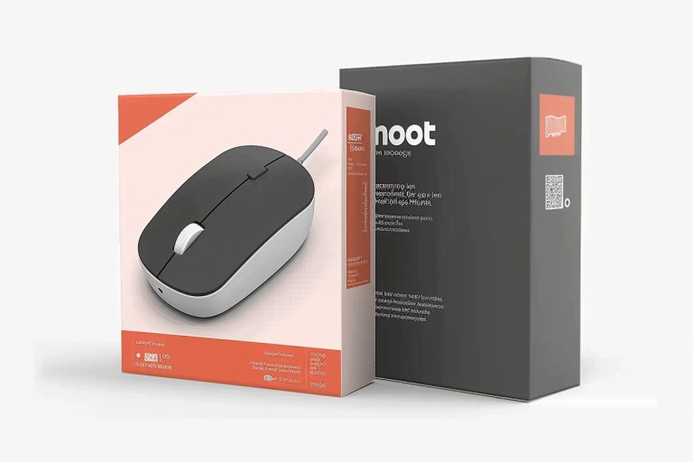 Modern Black and White Mouse Packaging Box