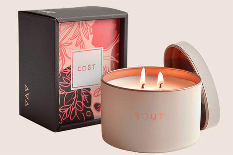 Premium Two-Wick Candle in Custom Floral Box